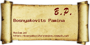 Bosnyakovits Pamina névjegykártya